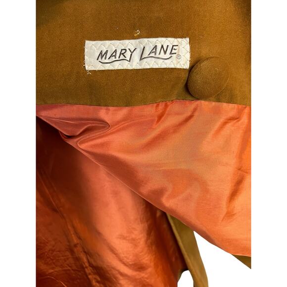 Vintage Stroller Coat 60s Mod Retro Sheep Fur Collar - Picture 13 of 16